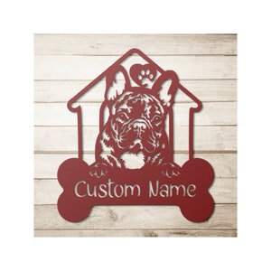 Custom French Bulldog Sign, French Bulldog Gifts, Personalized French Bulldog Gift, Dog Name Sign, French Bulldog Art, Metal Sign, Cutout