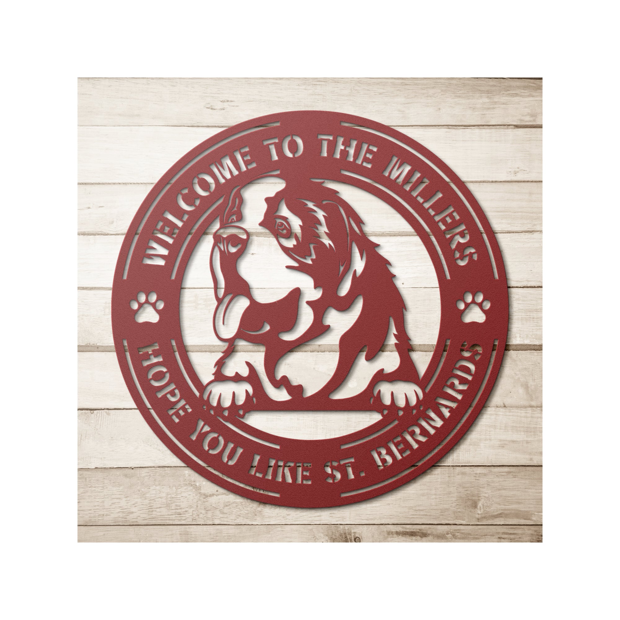 Custom St. Bernard Metal Sign: Personalized Dog Welcome Decor - Etsy, image size:2000x2000