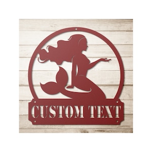 Custom Metal Mermaid Sign - Personalized Mermaids Wall Art Decor