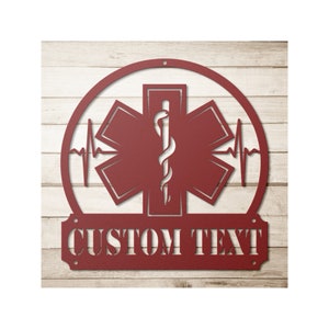 Custom EMT Metal Sign - First Responder Gifts For Men And Women - Paramedic Wall Art