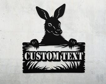 Custom Kangaroo Metal Sign: Personalized Australian Wall Art