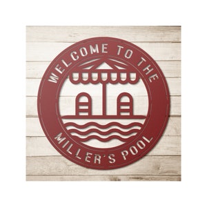 Custom Metal Sign, Personalized Pool & Patio Sign, Pool Sign, Swimming Pool Decor, Outdoor Sign, Backyard Pool Decor, Farmhouse Wall Art