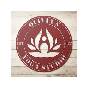 Yoga Sign, Yoga Decor, Yoga Academy, Wall Art, Studio Decor, Yoga Instructor Gifts, Women Yoga Studio, Personalized Yoga, Lotus Flower Sign