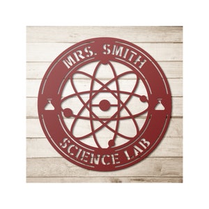 Custom Metal Science Teacher Sign - Personalized Science Lab Wall Art Decor