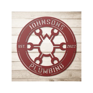 Personalized Plumber Metal Sign Art | Custom Plumbing Monogram Metal Sign | Plumber Gifts | Plumber Name Sign | Plumber Small Business Logo