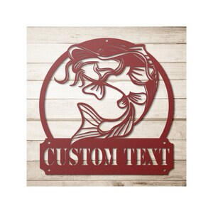 Custom Metal Catfish Sign - Personalized Fishing Wall Art Decor
