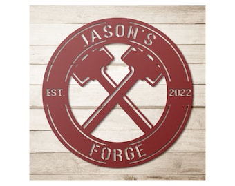 Personalized Blacksmith Metal Sign: Custom Ironworker Forge Decor