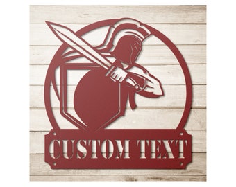 Custom Spartan Sign - Personalized Spartan Metal Wall Art
