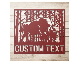 Custom Bison Name Sign: Metal Wall Art Decor