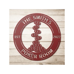 Custom Poker Sign - Personalized Poker Room Metal Wall Art