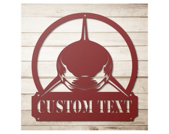 Personalized Shark Metal Sign: Custom Monogram Wall Art