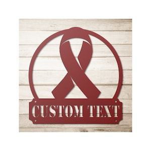Custom Metal Awareness Ribbon Sign - Personalized Ribbon Wall Art Decor
