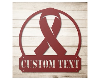 Custom Metal Awareness Ribbon Sign - Personalized Ribbon Wall Art Decor