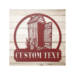 Custom Metal Outhouse Sign - Personalized Outhouse Wall Art Decor