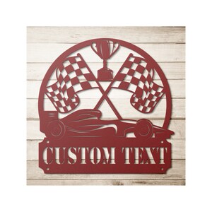 Custom Metal Car Racing Sign - Personalized Race Car Wall Art Decor