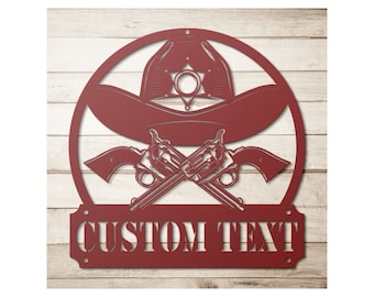 Custom Sheriff Sign: Powder Coated Steel, Western Decor