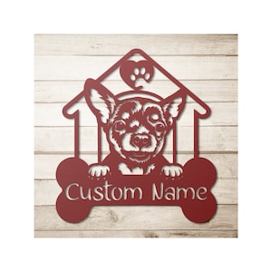 Custom Chihuahua Sign, Chihuahua Metal sign, Personalized Chihuahua Name Sign, Pet Name Sign, Dog Lover Sign, Gift for Pet Owner, Dog Sign