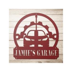 Personalized Metal Car Sign, Car Signs for Garage, Car Name Sign, Repair Car Service, Garage Sign, Man Cave Sign, Mechanic Gifts, Work Shop
