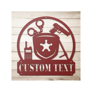 Custom Metal Police Officer Sign - Personalized Police Officer Gifts For Men, Gifts For Women