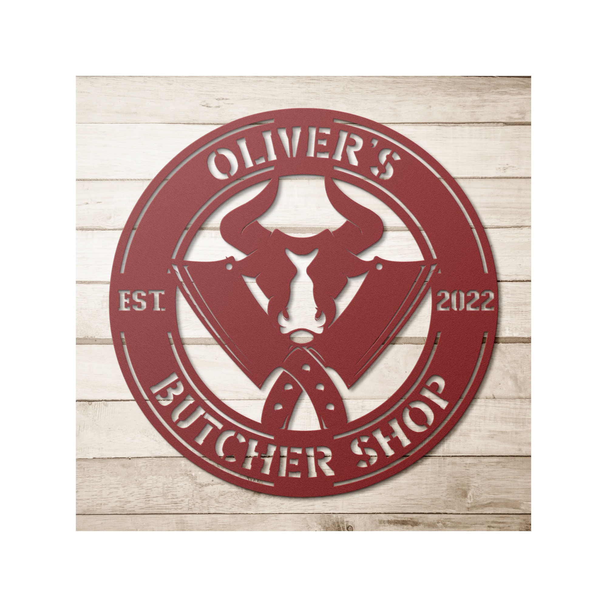 Custom Metal Butcher Shop Sign - Personalized Butcher Wall Art Decor - Etsy
