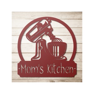 Personalized Metal Sign for Kitchen, Mom&#39;s Kitchen Metal Sign, Custom Kitchen Signs, Custom Kitchen Wall Decor Gift Idea For Mom And Grandma