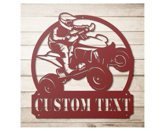 Custom Metal Atv Sign - Personalized Quad Dirt Bike Wall Art Decor