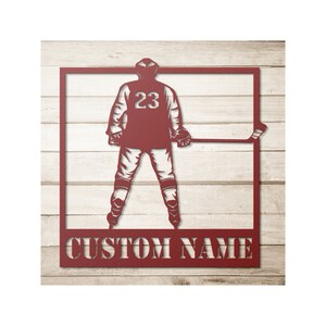 Custom Metal Hockey Sign - Personalized Ice Hockey Wall Art Decor