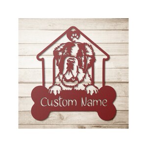 Custom Saint Bernard Sign, St Bernard Metal Cutout, Personalized Saint Bernard Gift, Dog Name Sign, Saint Bernard Gifts, Wall Art Decor
