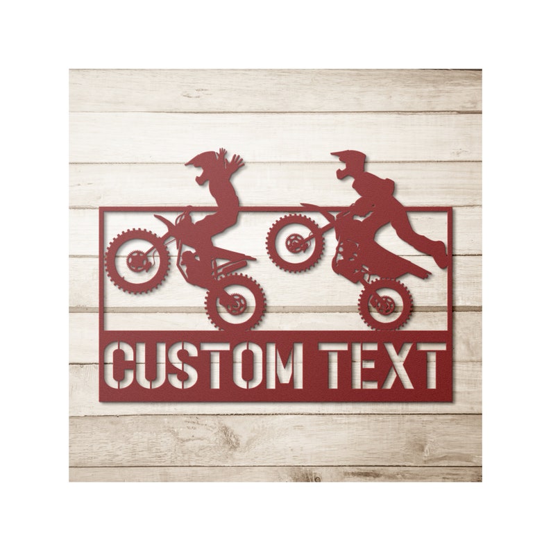 Custom Biker Metal Wall Art Personalized Dirt Bike Name Sign Etsy