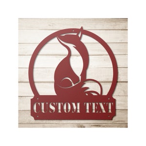 Personalized Fox Metal Wall Art, Custom Fox Name Sign, Fox Home Decor, Fox Gifts, Gift For Fox Lovers, Housewarming Gift, Fox Sign. Fox Art