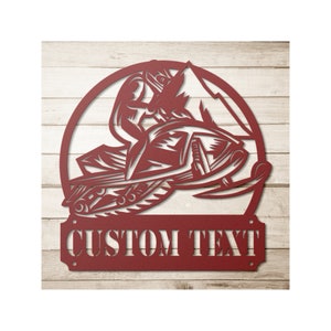 Custom Metal Snowmobile Road Sign - Personalized Snowmobile Kitchen Wall Art Decor