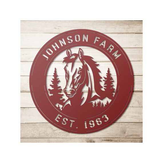 Custom Horse Sign Metal Horse Sign Farmhouse Decor Outdoor Etsy