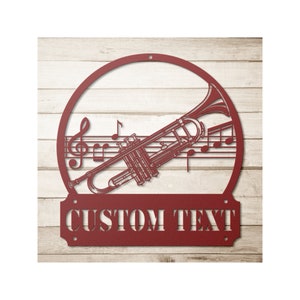 Personalized Gift for Trumpet Player, Metal Custom Trumpet Sign, Trumpet Gifts For Men And Women