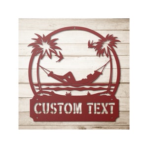 Summer Beach House Metal Sign, Custom Beach Decor, Nautical Decor, Pool Decor, Metal Coastal Decor, Outdoor Sign, Sunset Beach Monogram