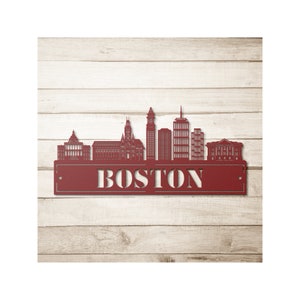 Custom Metal Boston Sign - Personalized Boston Skyline Wall Art