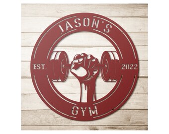 Personalized Gym Metal Wall Art: Custom Name Sign