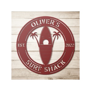 Custom Surf Shop Sign, Personalized Gift For Surfer, Surf Shack Decor, Surfboard Sign, Beach Coastal Gift Signs