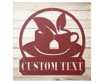 Custom Metal Tea Signs For Kitchen - Personalized Tea Wall Art Decor