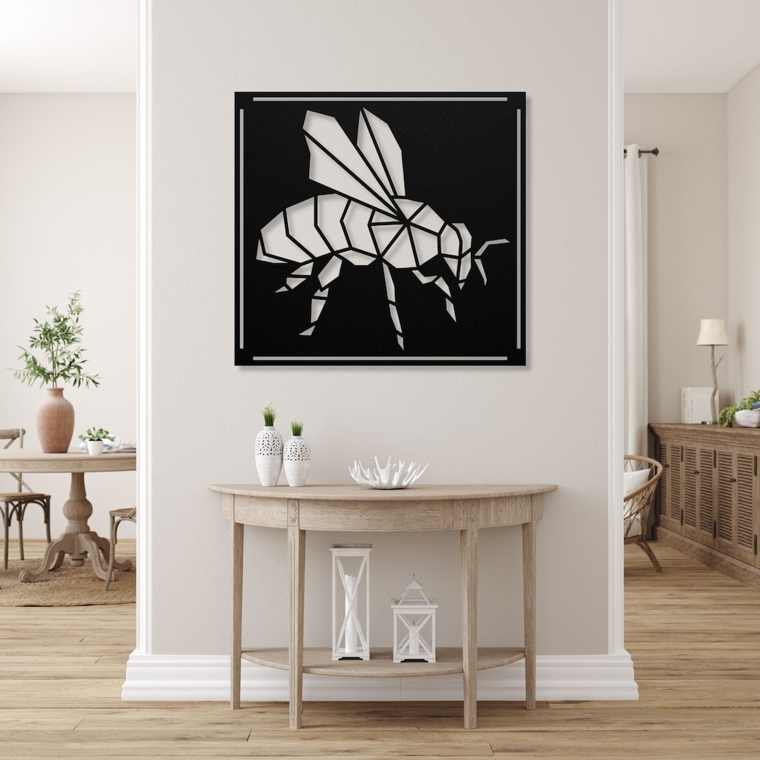 Bee Metal Wall Art, Bee Decor for Home, Bee Door Hanger, Bee