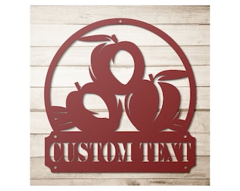 Custom Metal Peach Sign - Personalized Peach Wall Art Decor
