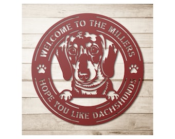 Custom Dachshund Metal Sign: Personalized Dog Owner Gift
