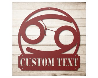 Custom Metal Cancer Zodiac Sign - Personalized Horoscope Wall Art Decor