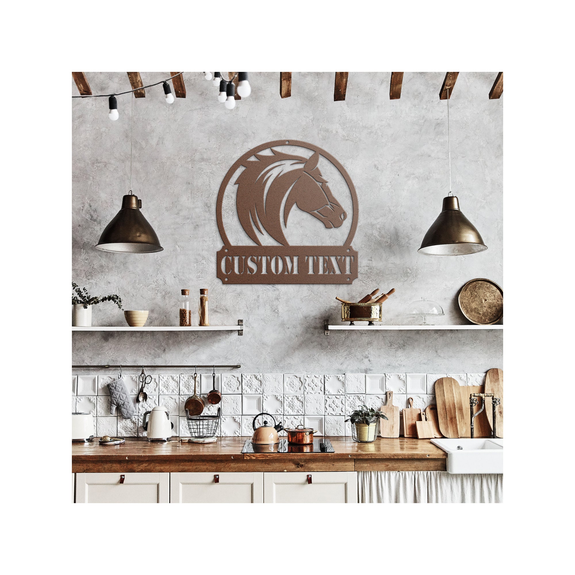 Personalized Horse Metal Wall Sign, Custom Ranch Sign, Farm Name Sign