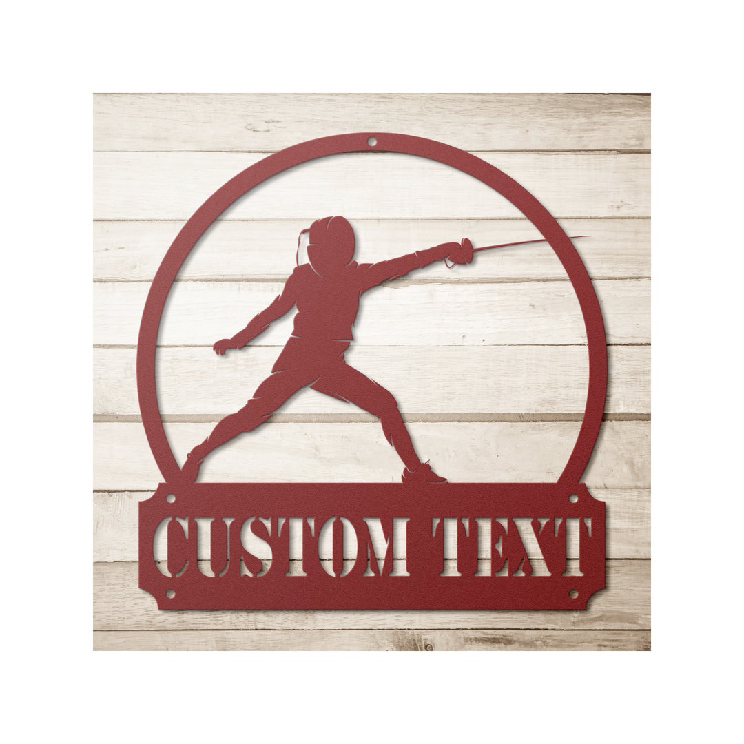 Custom Fencing Sign - Personalized Fencing Metal Wall Art - Etsy