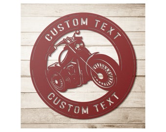 Custom Motorcycle Metal Sign, Personalized Wall Art, Father's Day Gift