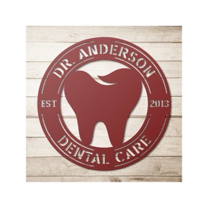 Custom Metal Dentist Sign - Personalized Dental Office Wall Art Decor