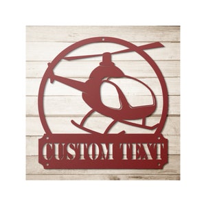 Custom Metal Helicopter Sign - Personalized Helicopter Wall Art Decor