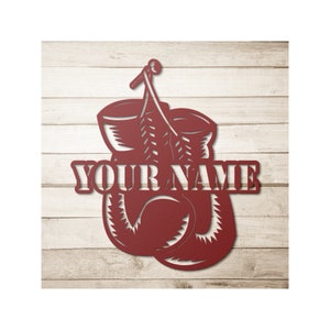 Personalized Boxing Gloves Sign, Boxing Decor, Last Name Sign, Fitness Sign, Boxing Gym, Boxing Gift, Gift For Boxers, Custom Metal Sign