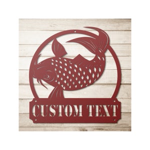 Custom Metal Koi Sign - Personalized Koi Fish Wall Art Decor