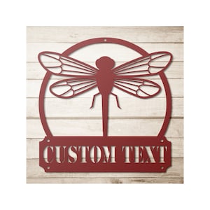 Custom Metal Dragonfly Welcome Sign - Personalized Dragonflies Wall Art Decor